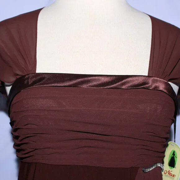 NoxAnabel #2015 Stretch Jersey Formal or Bridesmaid Dress-Size 2X-BROWN-NWT - Picture 5 of 5